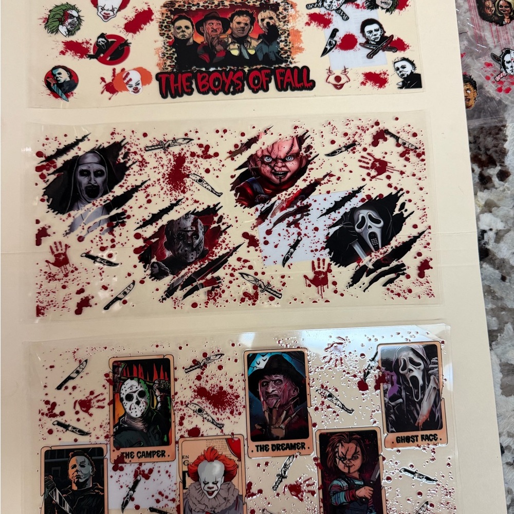 DTF COLD CUP WRAPS Horror-Themed